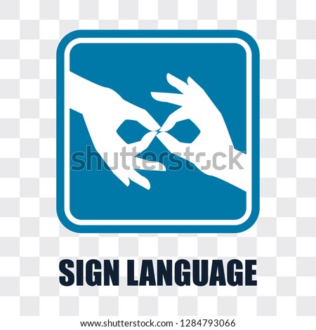 hand with sign language gesture on transparent background. vector illustration