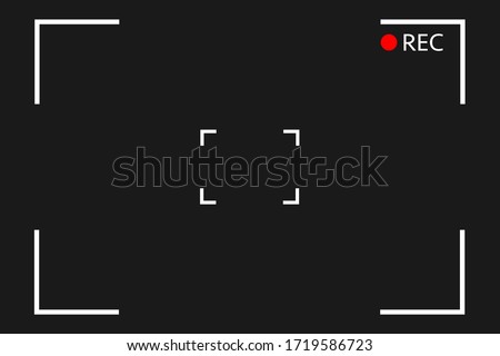 Camera viewfinder rec background vector. Screen Video on a black background . View finder background.