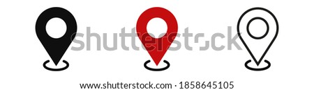 Set of location icons. Modern map markers .Vector illustration on a white background.