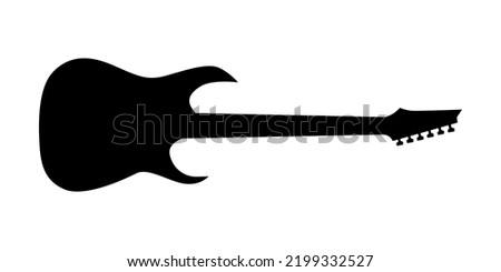 Electric guitar silhouette on white background