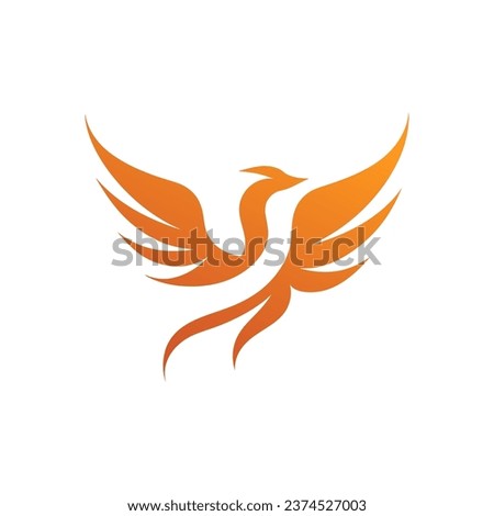 Phoenix Rings Wings logo. Falcon Eagle Hawk bird logo icon. Vector illustration