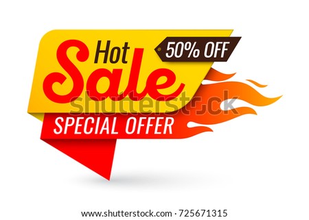 Hot sale price offer deal vector labels templates stickers designs with flame. Vector illustration