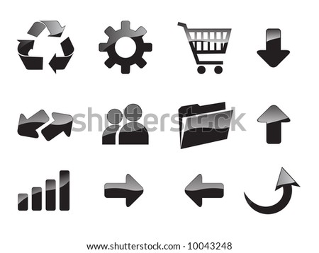 Vector black website and internet icons