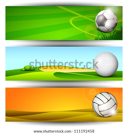 Sports Website Headers Or Banners. Eps 10. Stock Vector Illustration ...