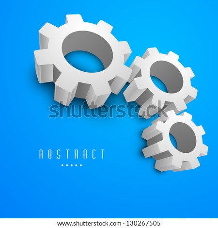 Abstract business blue background with cog wheel. EPS 10.
