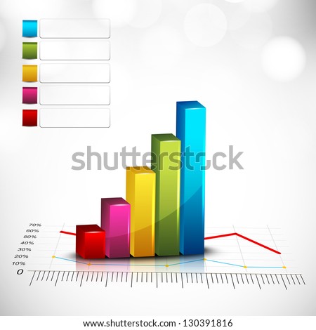 Abstract 3D statistics, business profit and loss background. EPS 10.