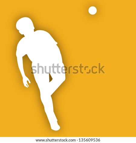 Cricket bowler in playing action on yellow background.