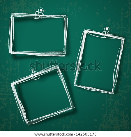 Set of photo frames on abstract background.