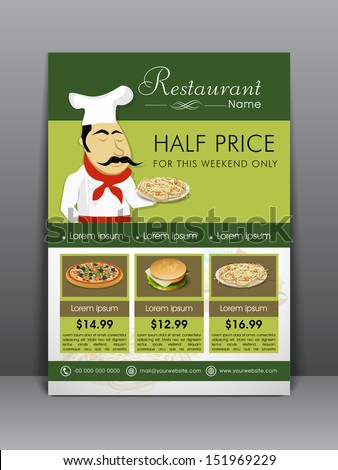 Food menu flyer template or banner design, can be use for publishing, print  and presentation. - Stock Image - Everypixel