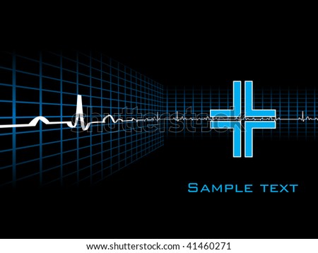 Abstract Heartbeat Symbol Background With Sample Text Stock Vector ...