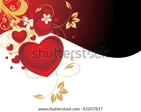 romantic valentine background with decorated heart