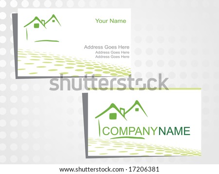 real state business card with logo