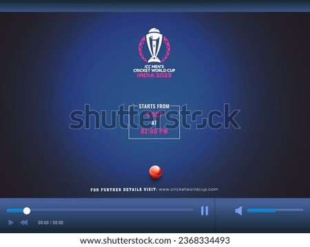 ICC Men's Cricket World Cup India 2023 Poster Design in Blue Color.