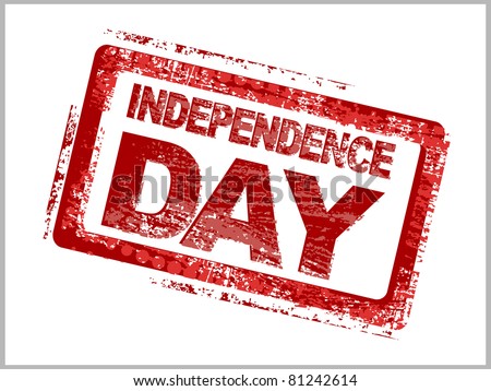 white background with isolated stamp for 4th July or 15th August Independence day