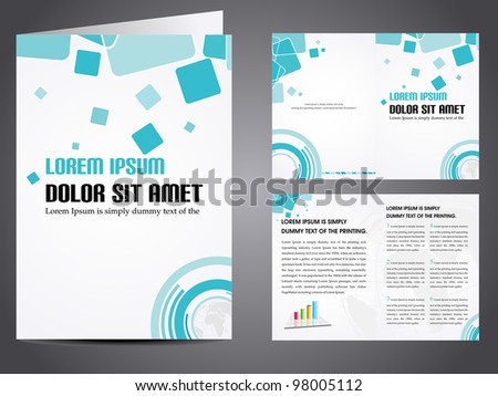Professional business catalog template or corporate brochure design with inner pages for document, publishing, print and presentation. Vector illustration in EPS 10.