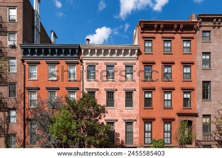 Similar – Image, Stock Photo Red house facade with patterns around the windows