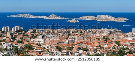 Similar – Image, Stock Photo Marseille / Mediterranean Sea with sailing boats