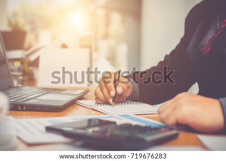 Businessman at working with financial reports Imagine de stoc © 