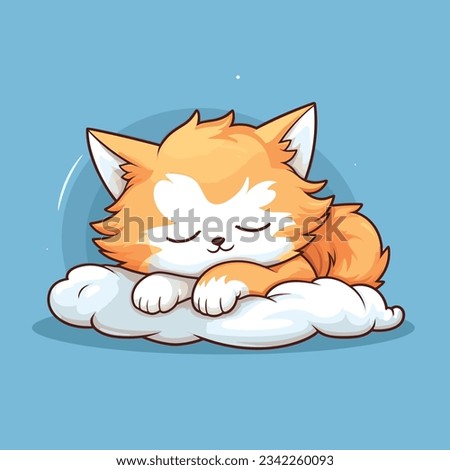 Cute mascot of a sleepy lazy cat vector art, cat logo	