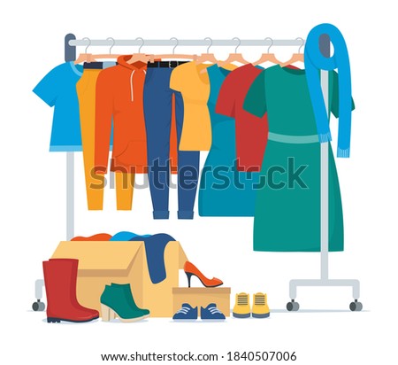 Similar – Image, Stock Photo clothes flea market