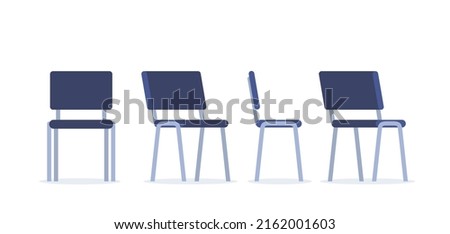 Office chair in various points of view. Furniture for office Interior in flat style. Vector illustration