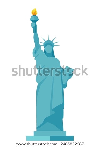 Statue of Liberty icon in flat style isolated on white background. USA country symbol stock vector illustration