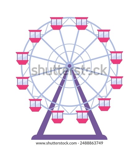 Similar – Image, Stock Photo A ferris wheel with red cabins beetween two bushes