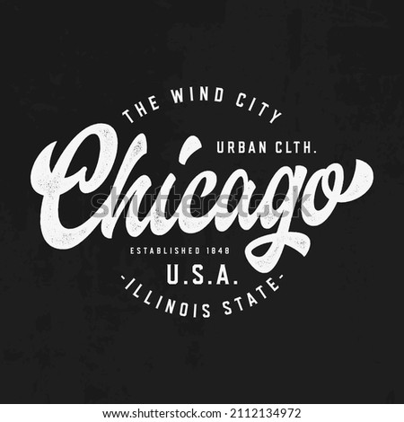  Chicago. T Shirt Design. Vector Illustration.