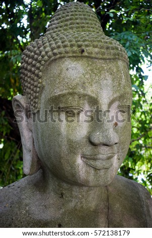 buddha statue among nature at kilassa mountain royal palace phnom