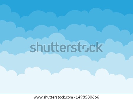 Heaven. Clouds on blue sky background. Vector illustration