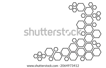 Honey abstract background, honeycomb frame, line pattern with comb. Editable stroke. Vector illustration