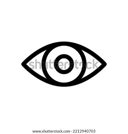 Eye line icon, vision symbol, look pictogram outline design isolated on white background. Optical illustration