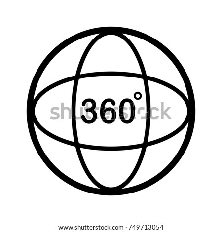 Angle 360 degree icon. Outline design. Vector Illustration