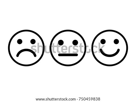 Set of face icons with negative, neutral and positive mood. Vector illustration