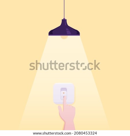 The young man turned on the light to light up the room.
Illustration about switch on. Сток-фото © 
