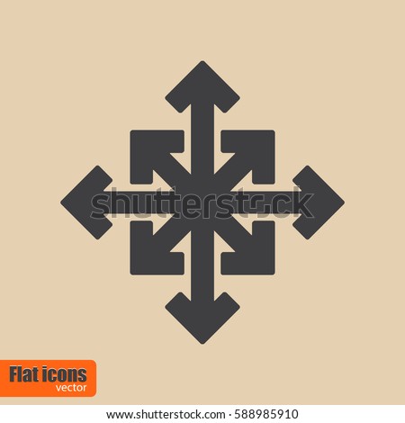 Many ways directional arrow. Symbol in trendy flat style, isolated. Icon for app, web and digital design. Vector illustration.