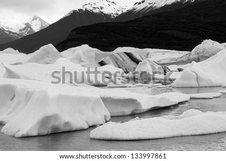 Melting Glacier in Patagonia, South America.