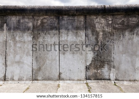 View of a section of the original east-west Berlin wall, part of the Berlin Wall Memorial at Bernauer strasse, east Berlin, Germany.