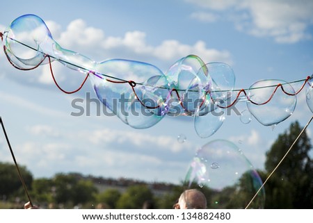 Similar – Image, Stock Photo Soap bubbles in Mauerpark