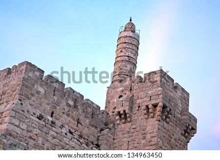 The Tower of David in Jerusalem - it is an ancient citadel located near the Jaffa Gate entrance to the Old City of Jerusalem.
