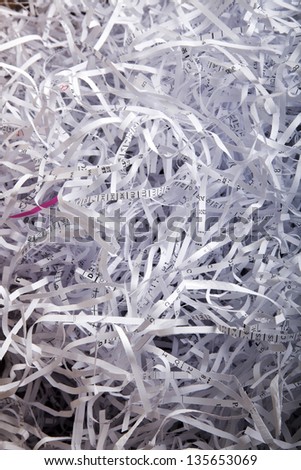 Shredded paper scraps. Good for backgrounds.