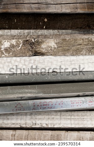 Wooden beams and a metal beam abstract. good for backgrounds.