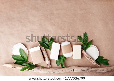 Similar – Image, Stock Photo Organic and eco-friendly hygiene and toiletries product showing sustainable lifestyle and ethical consumerism