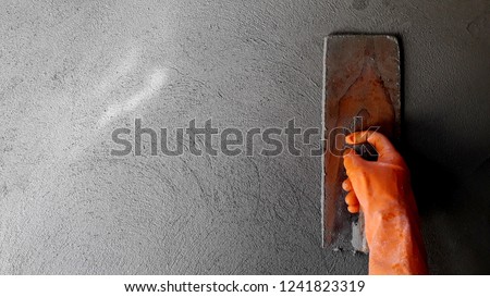 Spinning and splashing water steps to harden and strong wall plastering. Photo stock © 