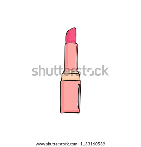 lipstick isolated. Make up object. Beauty icon. pink balm for lips