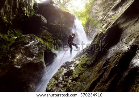 Similar – Image, Stock Photo down by the waterfall