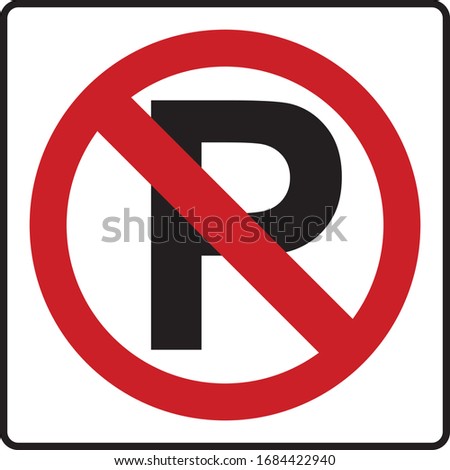 Parking symbol and No parking sign.Parking and No parking sign