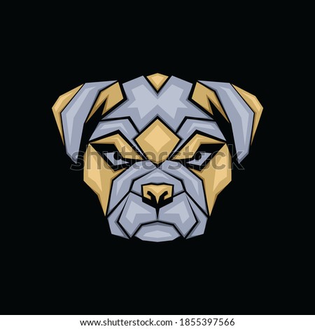 Geometric Bulldog Mascot, Animal design emblem template for Logo or Tshirt