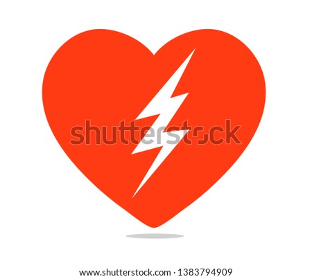 Vector Heart with a Lightning Bolt | Download Free Vector Art | Free ...