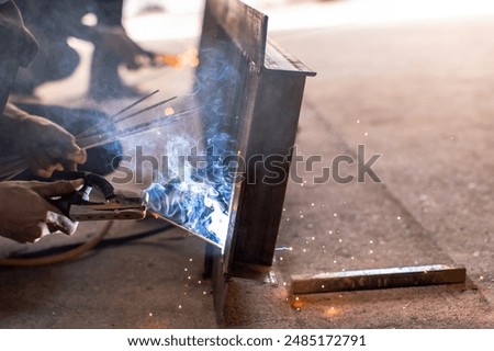 Similar – Image, Stock Photo welder Build Construction
